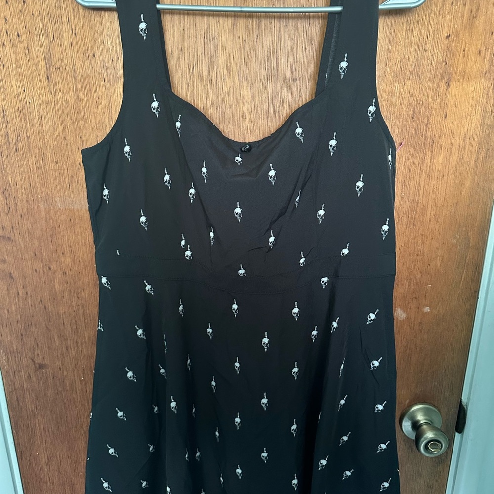 Killstar Black Dress with White Skull Pattern
